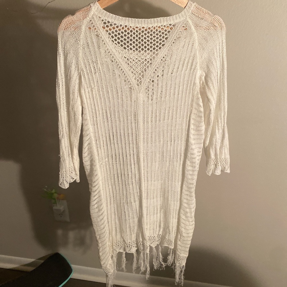 Beachy white knit cover up